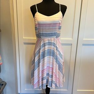 Old Navy Multicolor Striped Lined Midi Dress